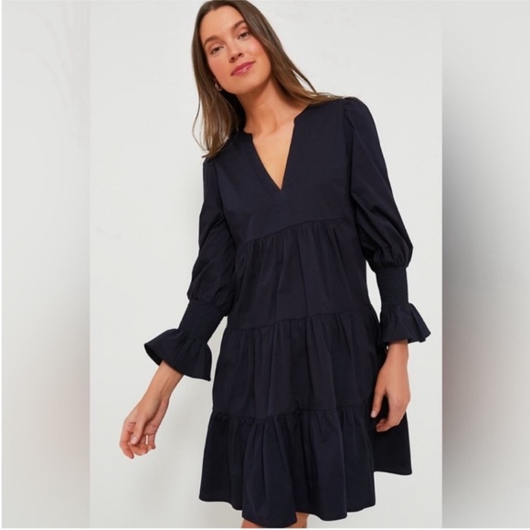 Tuckernuck Pomander Place Navy Cotton Poplin Kenzo Mini Dress Small NWOT - Picture 8 of 12